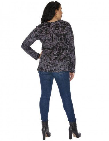 t-shirt-imprimé-femme-grandes tailles-gris