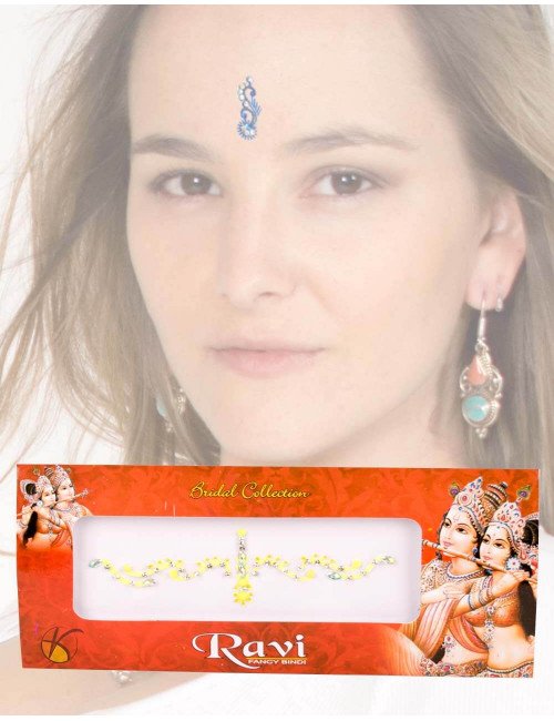 Bindi-Tika-Augenbrauen-Tanz-Trivial-Ethno-Accessoires-Gelb
