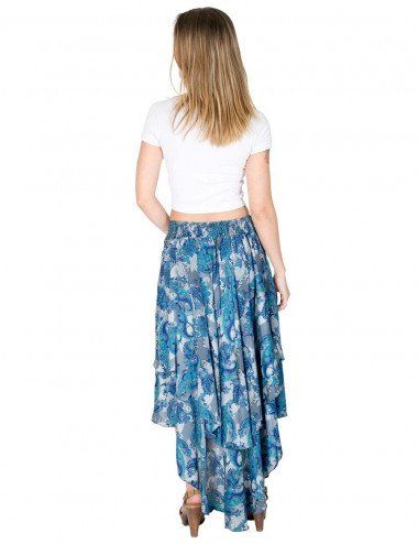 jupe-été-bleu-à-motif bohème 2