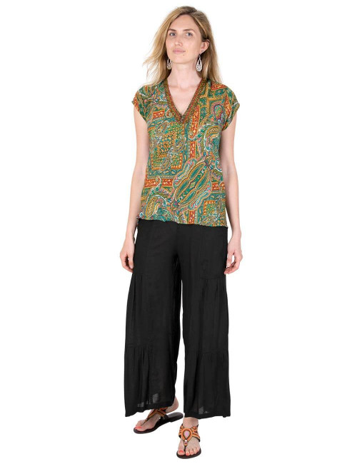 chemisier-manches-soie-style boho-femme-été