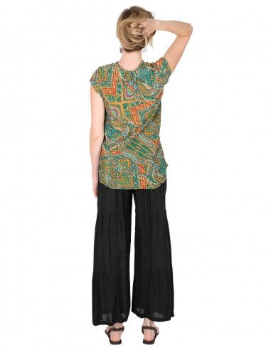 Bluse-Ärmel-Seide-Boho-Stil-Frau-Frühling