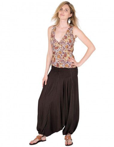 Pantaloni-afghani-saruel-vestito-tuta-marrone-cioccolato