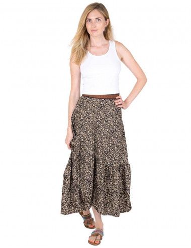 gonna-seta-volant-stampata-donna 2