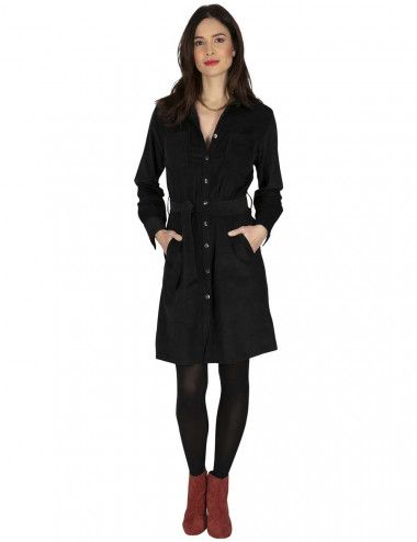 robe-manteau-boutons-velours-pardessus