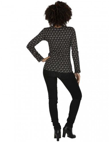 Herbst-Weiß-Schwarz-Boho-Shirt 2