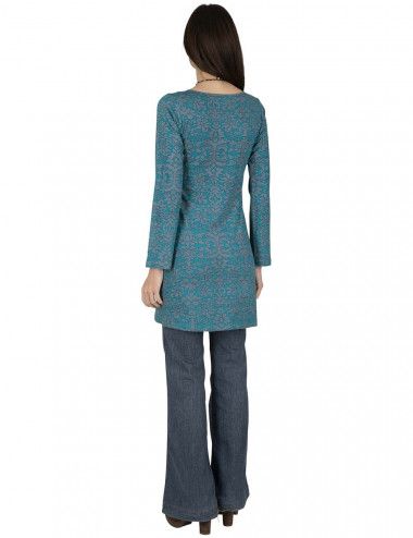 kurzes hellblaues Herbstkleid 2