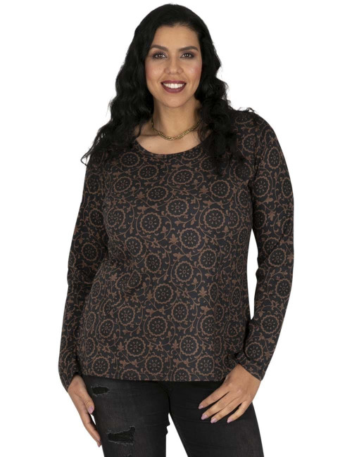 T-shirt-femme-grandes tailles-ethnique-automne