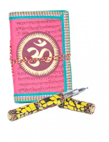 stylo-artisanat-ethnique-beige-rechargeable-agenda 2
