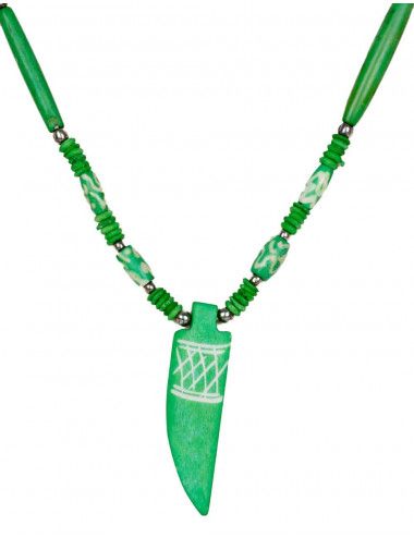 Halskette-Knochen-Grün-Unisex-Hippie 2