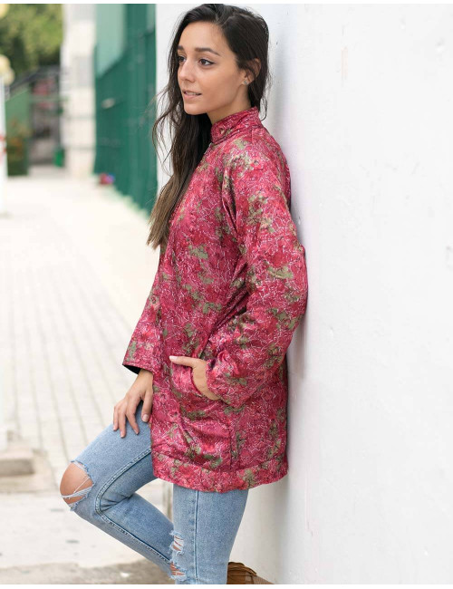 Mantel-Pink-Seide-Polar-Herbst-Hippie