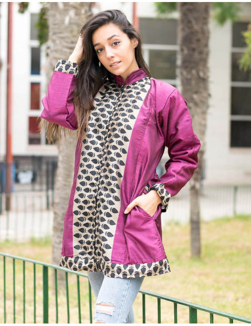 lange-rosa-Seiden-Fleece-Winter-Hippie-Jacke