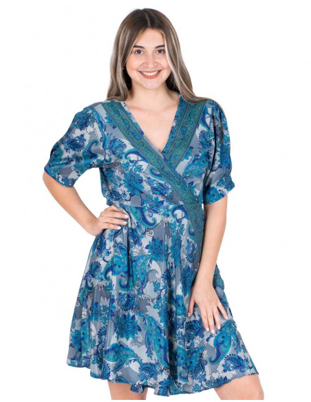 robe-courte-urban-street-print-bleu