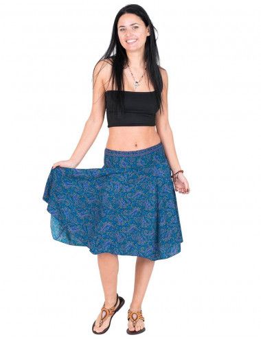 falda-midi-seda-estampada-azul-verano 2