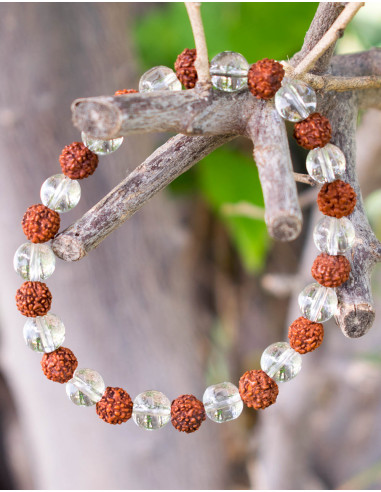 Rudraksha Seed Bracelet and Crystal Quartz