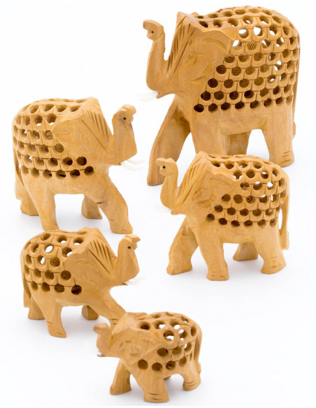 estatuas-madera-5-elefantes-buena-suerte