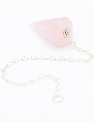 Pêndulo Mineral de Quartzo Rosa
