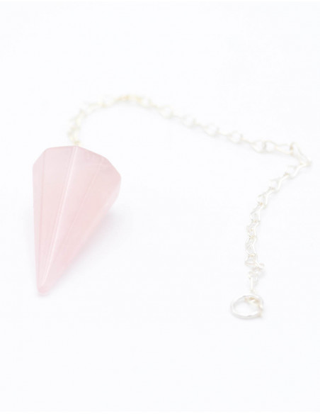 Pêndulo Mineral de Quartzo Rosa