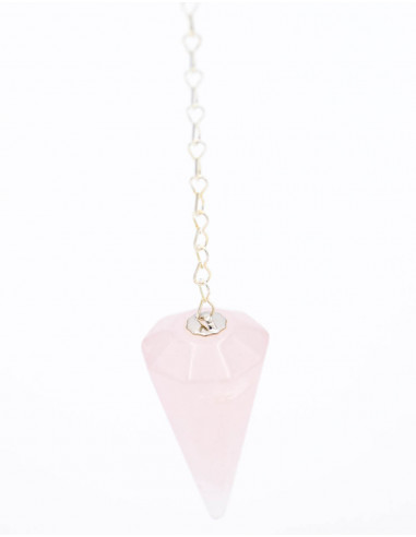 Pêndulo Mineral de Quartzo Rosa