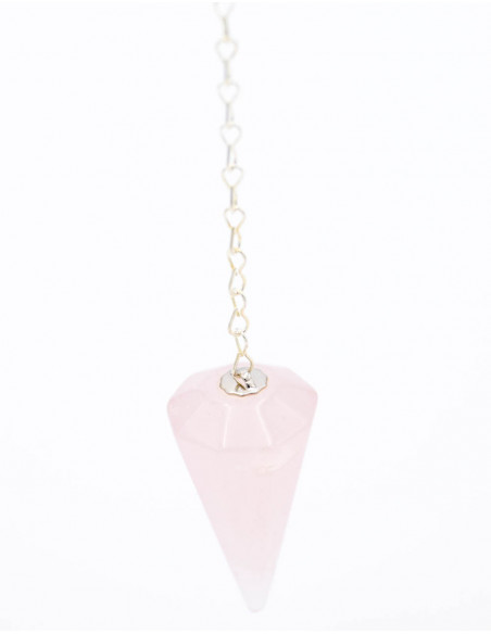 Pêndulo Mineral de Quartzo Rosa