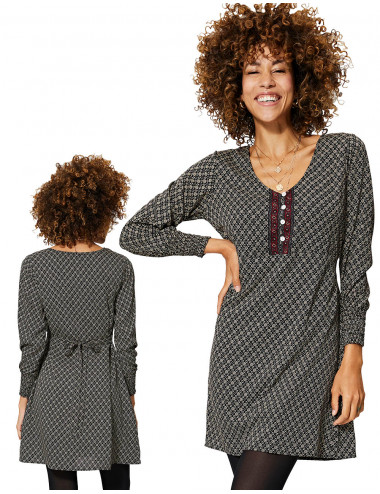 vestido-ceñido-otoño-mujer-negro 2