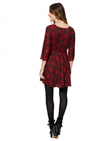 Robe imprimée rouge et noire