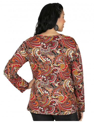 Kurzes T-Shirt mit buntem... 2