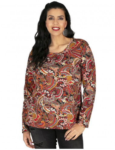 Kurzes T-Shirt mit buntem...
