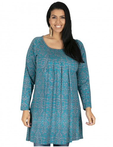T-shirt long bleu clair