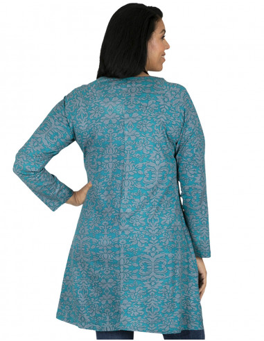 T-shirt lunga azzurra