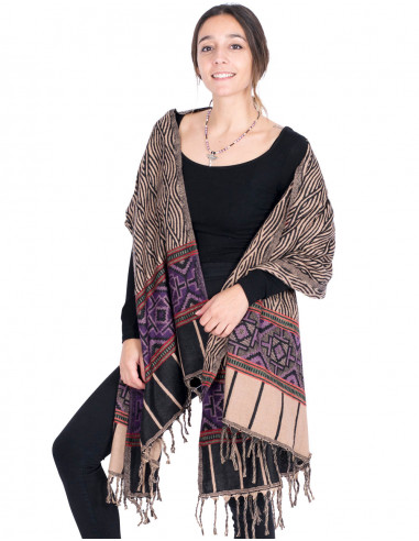 Fringed shawl or blanket