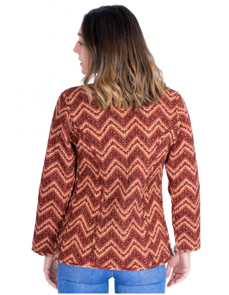 Wendbare Mao-Jacke aus Baumwolle – Hippie-Chic-Stil – exklusives indisches Kunsthandwerk