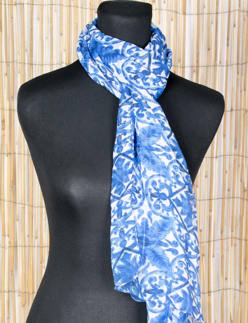 Mousseline de soie-foulard-rectangulaire-imprimés-uniques