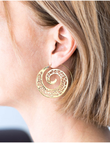 Carved Spiral Earrings