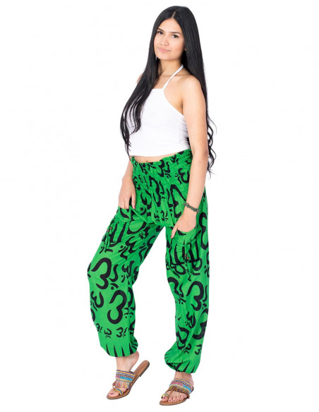 pantalon-bombacho-verde-mujer-verano