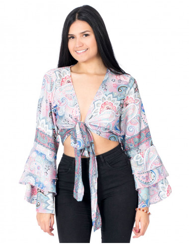 Boho Top mangas largas