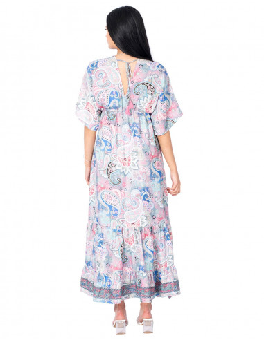 Robe longue à imprimé pastel