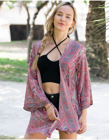 Kimono Causal Rosa - Tienda Hippie