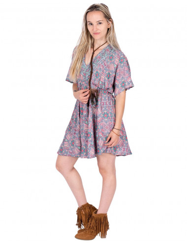 vestido-corto-boho-style-estampado-lila 2