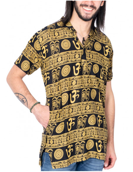 camisa-hombre-etnica-amarillo-simbolo-om