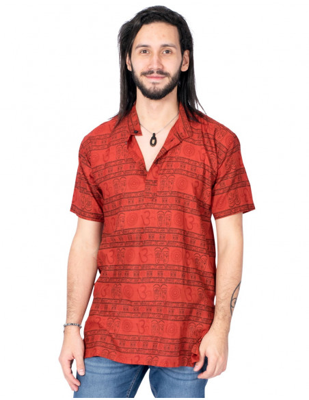 Chemise hippie rouge