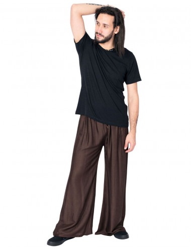 Calça hippie de pernas largas