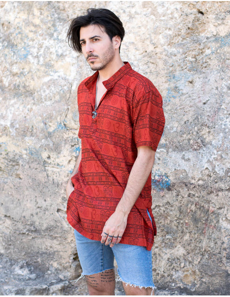 Chemise hippie rouge