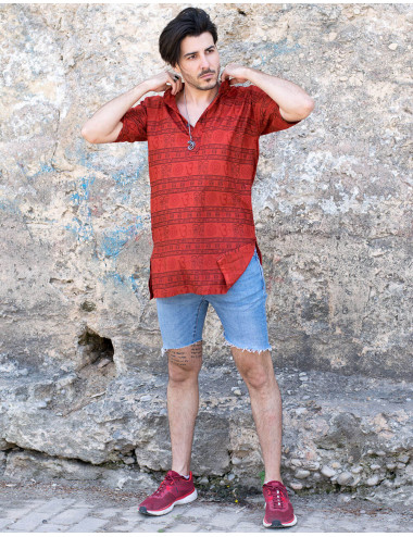 camisa-roja-om-chico-hippie 2