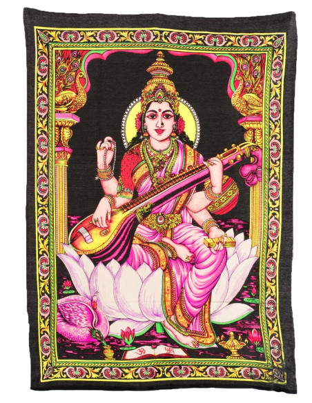 Tapisserie der Hindu-Göttin Saraswati