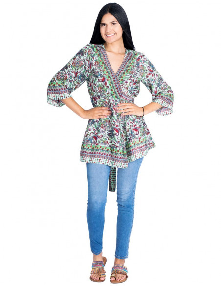 Long Crossed Blouse