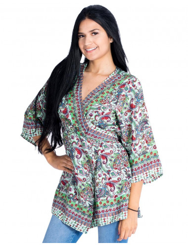 camisa-cruzada-estampada-tonos-verde 2