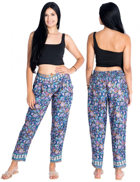 Pantalon slim en soie