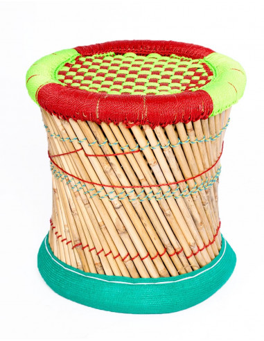 Woven Bamboo Stool - Handcrafted in India - 40...