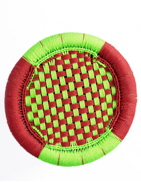 Geflochtener Bambushocker - Handgefertigt in Indien - 40 cm hoch