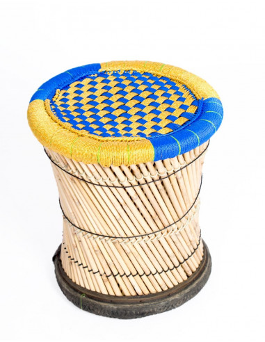 Hocker aus geflochtenem Bambus – handgefertigt...